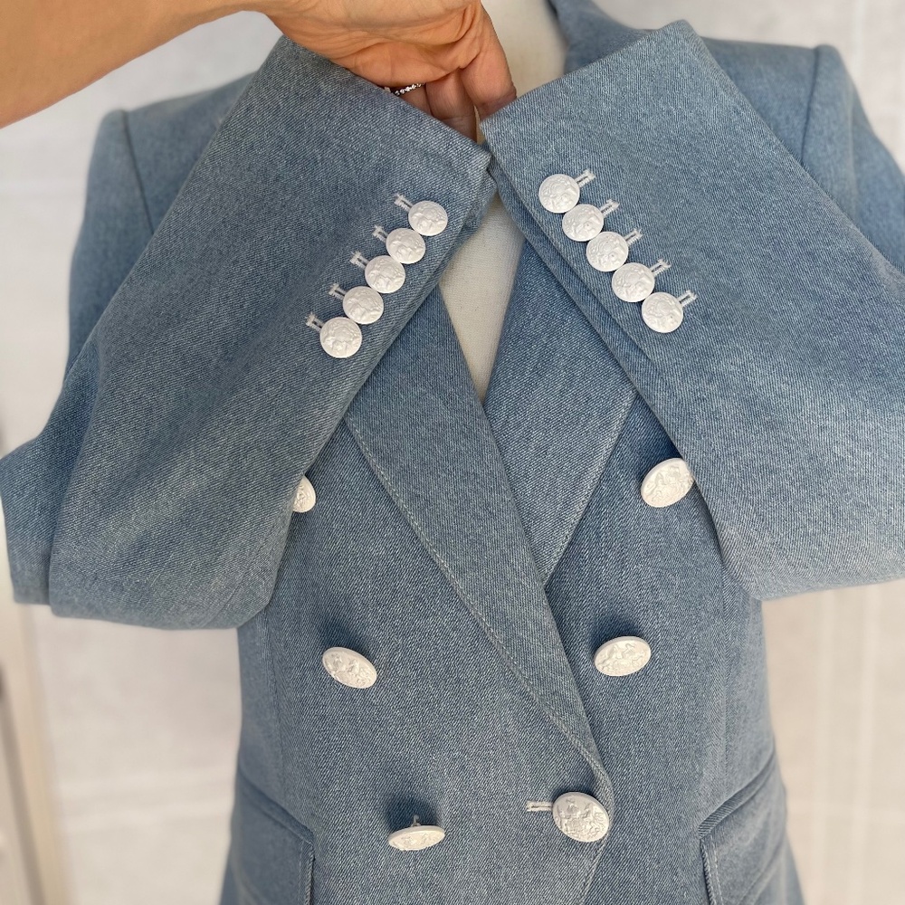 Veronica Beard Denim Miller Dickey Jacket sz 8 - Picture 5 of 13
